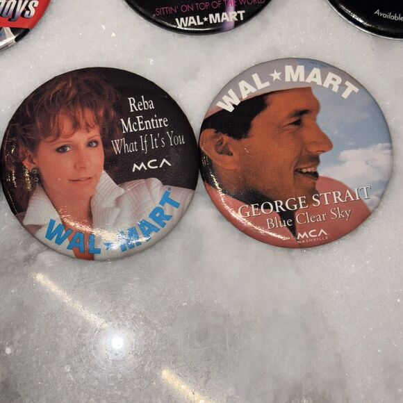 LOT OF 14 VINTAGE WALMART ADVERTISING PINS PIN MUSIC INCLUDING POP and COUNTRY - Picture 6 of 12